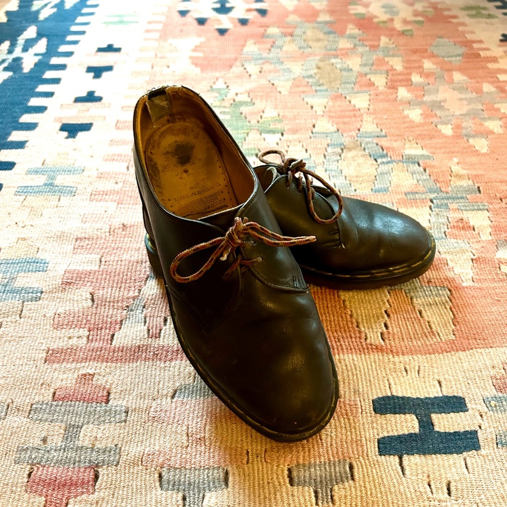 Dr. Martens Classic Black Leather Oxford Shoes m5.5 w7.5 - Picture 2 of 7